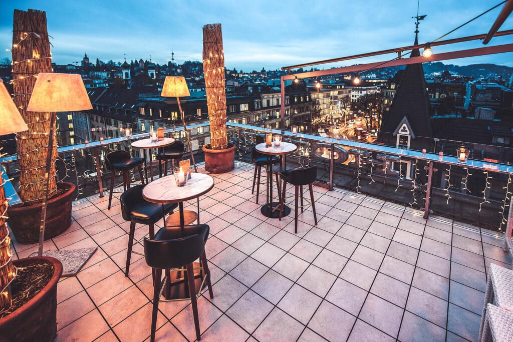 drink at the penthouse bar in lucerne